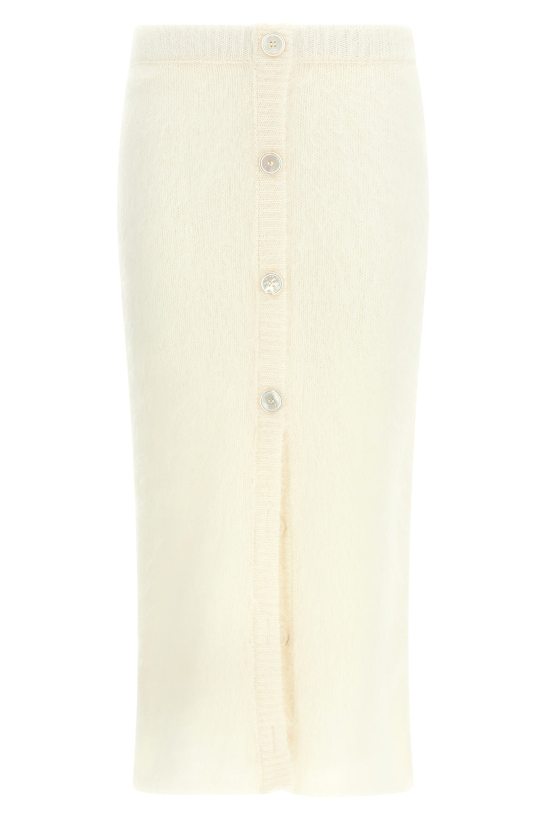 ALESSANDRA RICH 38 carded mohair wool knit midi skirt