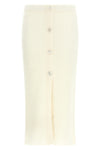 carded mohair wool knit midi skirt
