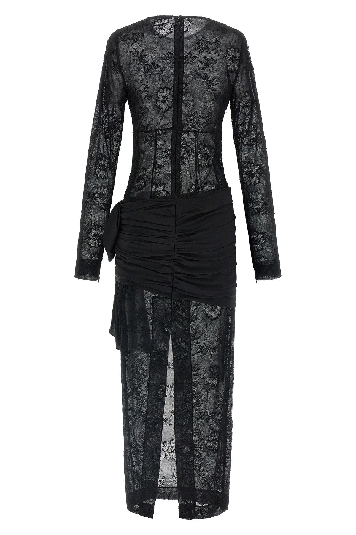 long semi-transparent lace dress