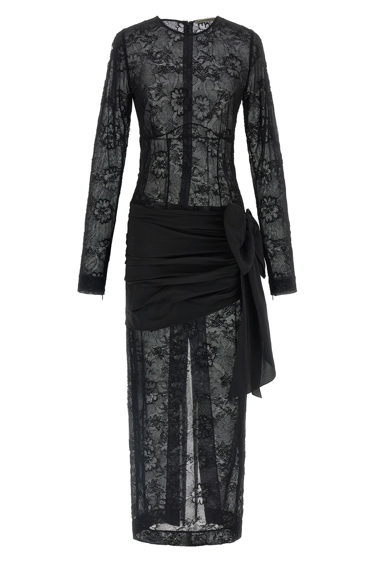 long semi-transparent lace dress