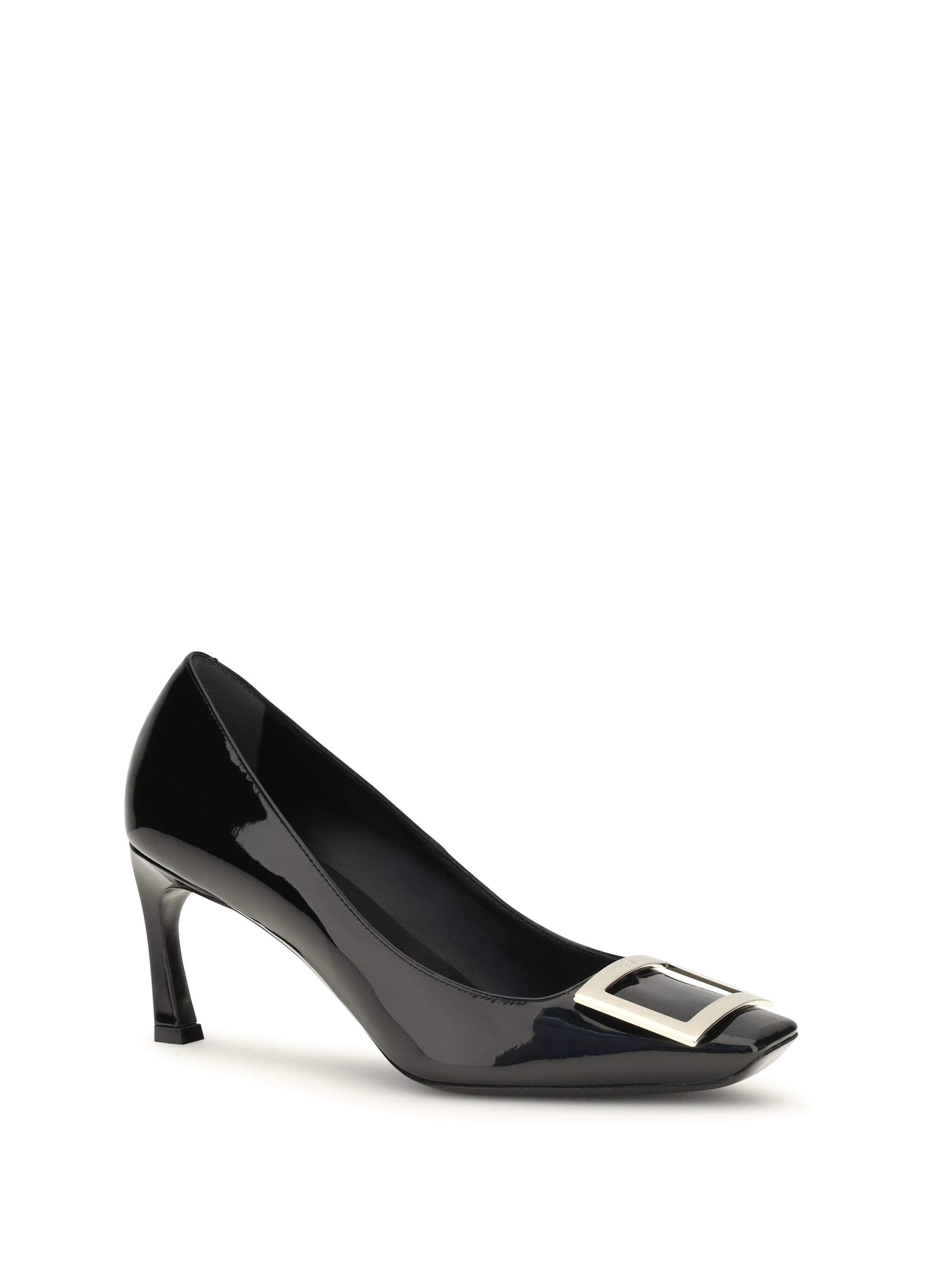 patent leather trompette pumps