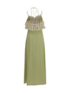 silk dress with lace details