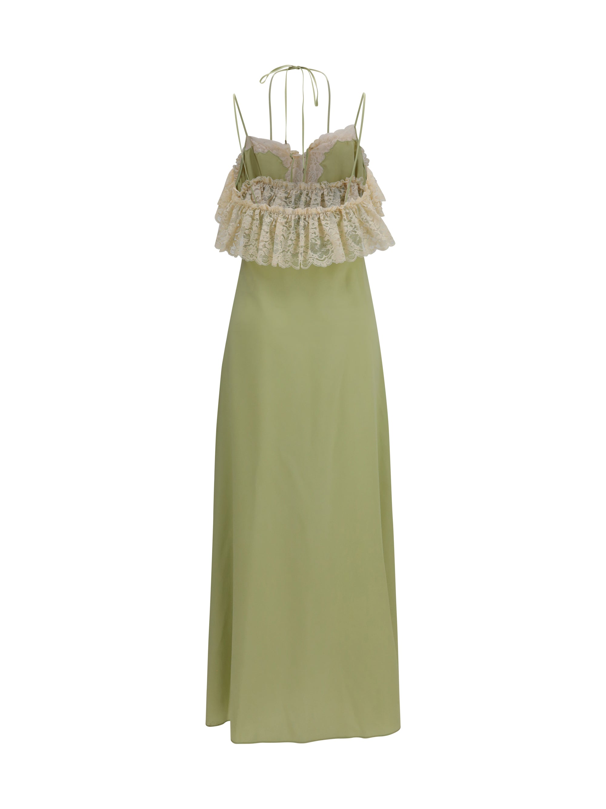 silk dress with lace details