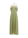 silk dress with lace details