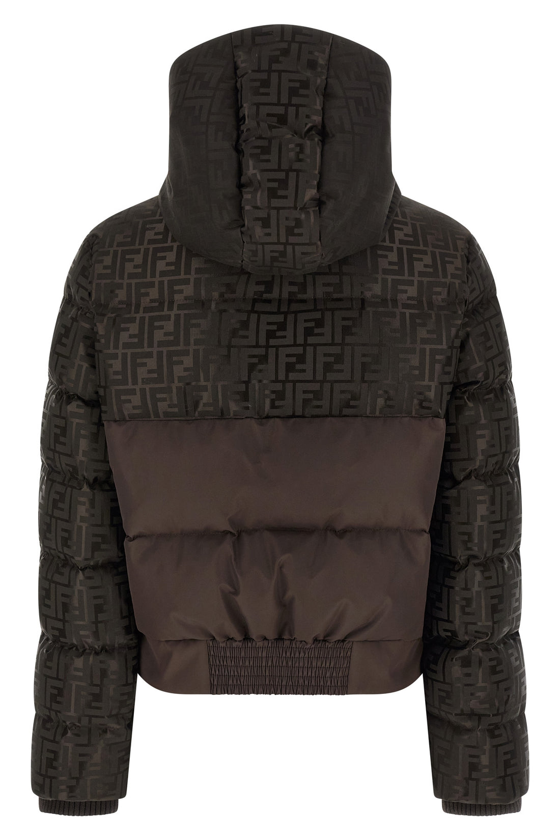 FENDI M short jacket in jacquard shiny nylon