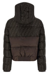 short jacket in jacquard shiny nylon