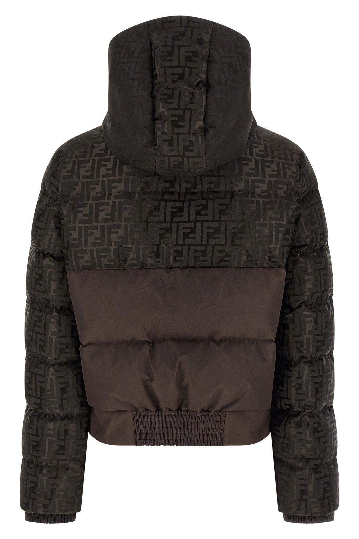 short jacket in jacquard shiny nylon
