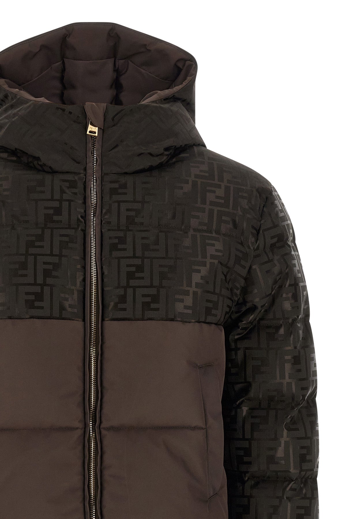 short jacket in jacquard shiny nylon