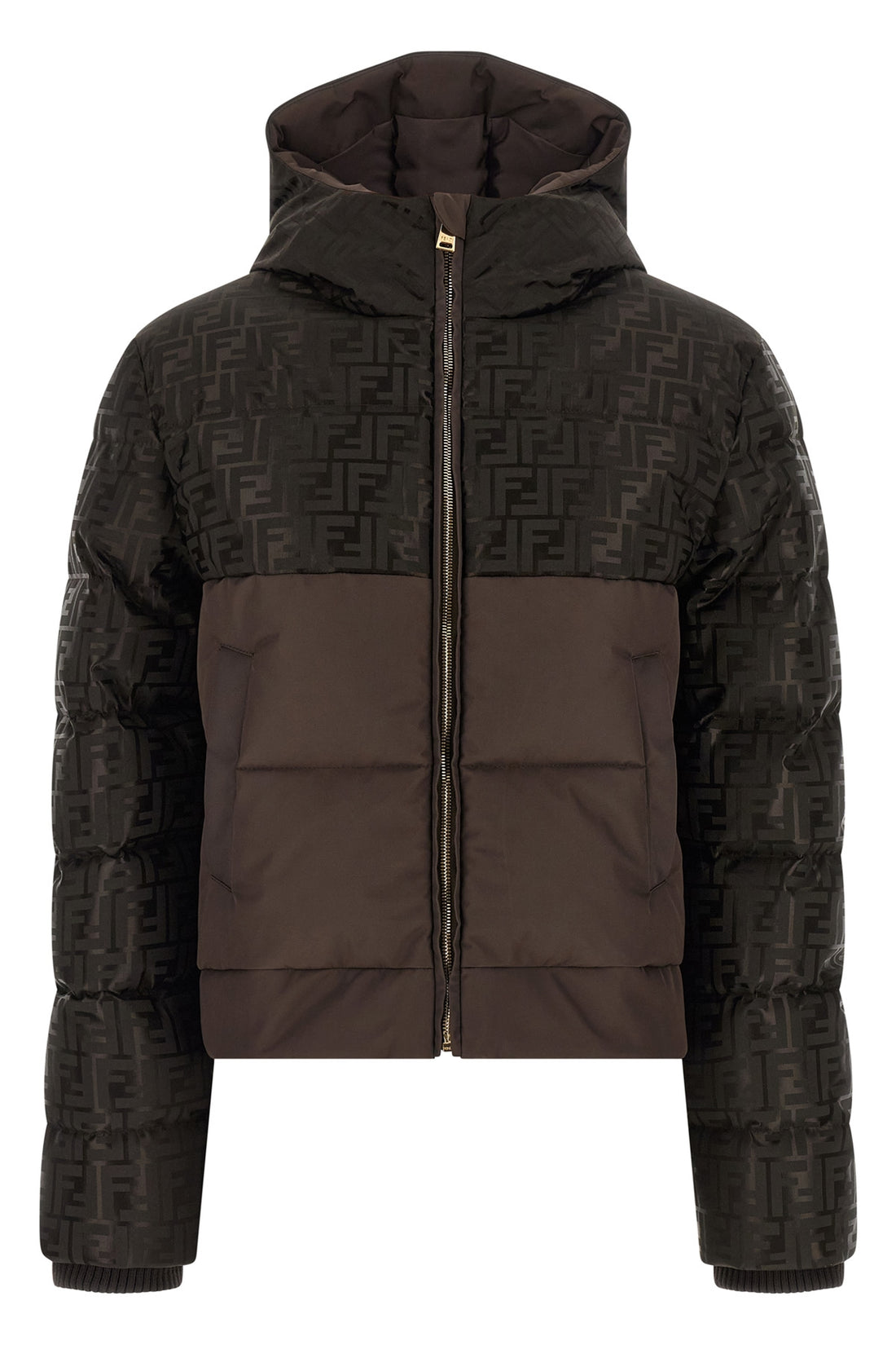 FENDI M short jacket in jacquard shiny nylon