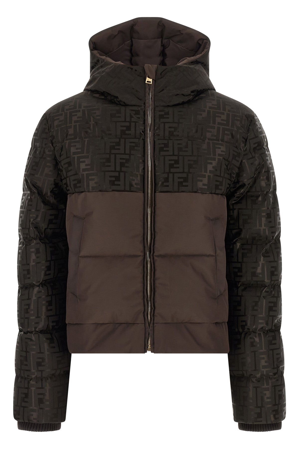 short jacket in jacquard shiny nylon