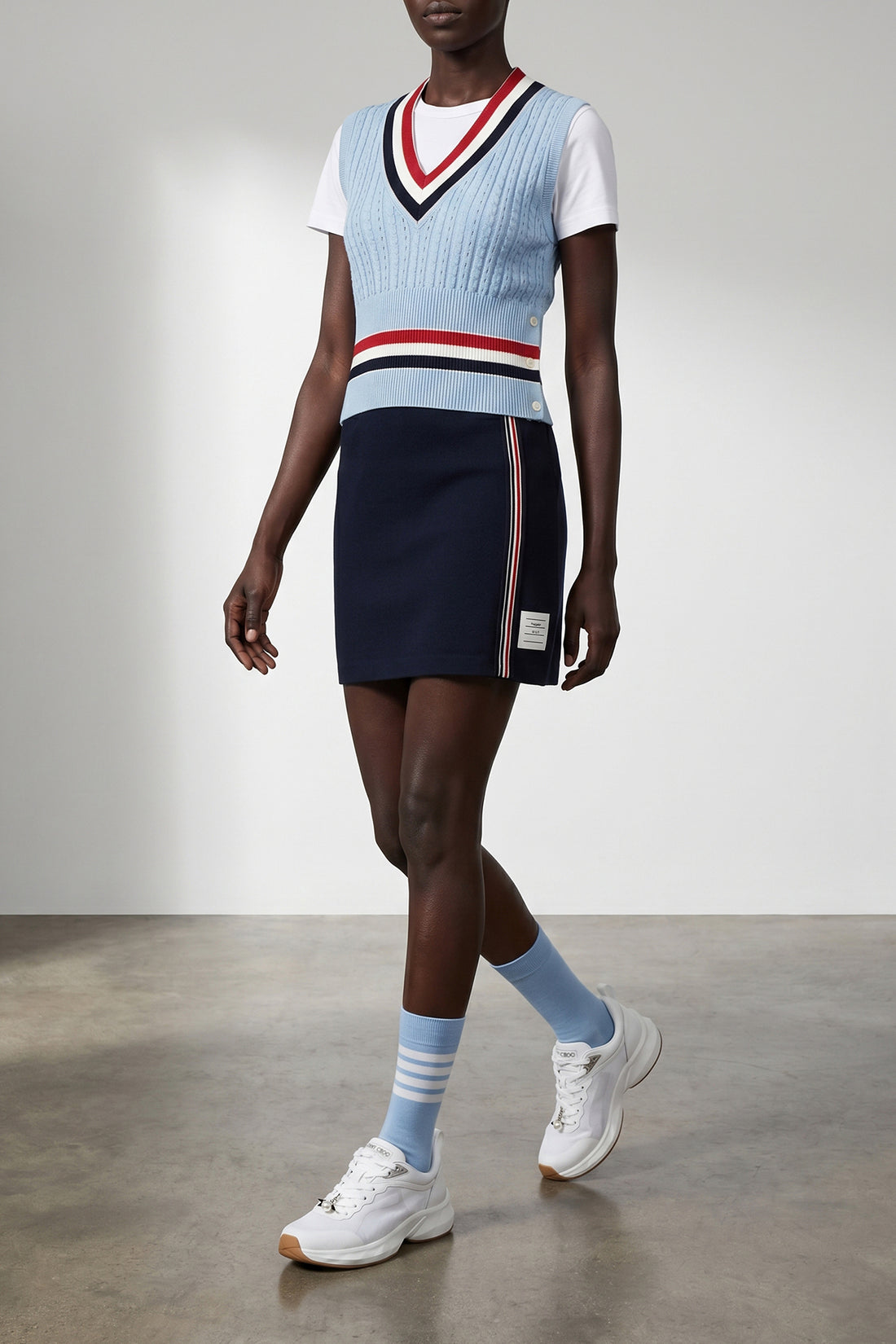 THOM BROWNE OS stretch cotton blend socks