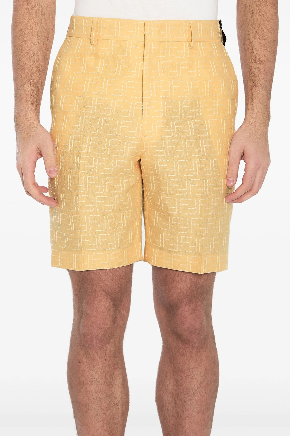 FENDI 48 ff linen jacquard bermuda shorts