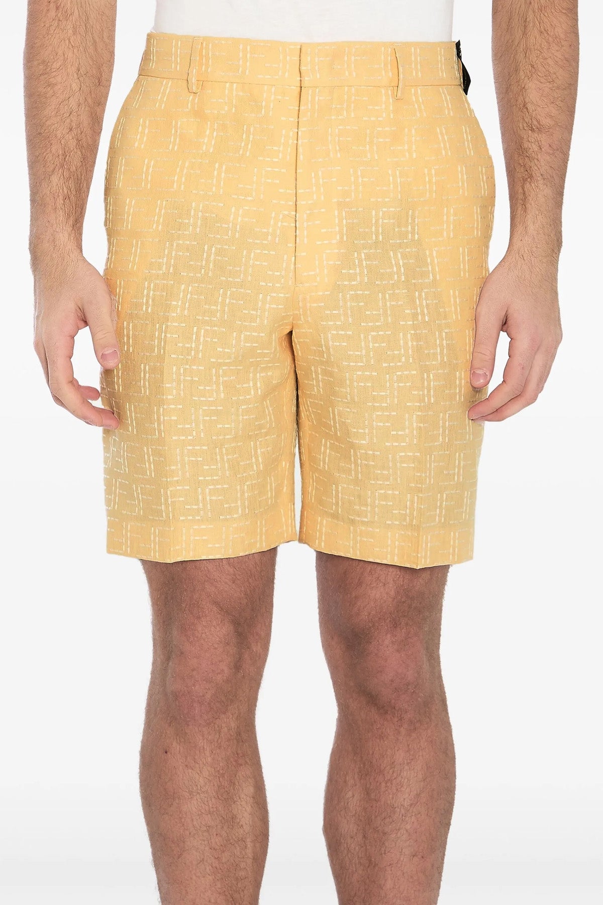 ff linen jacquard bermuda shorts