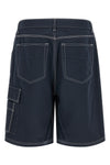 fendi navy blue cotton canvas canvas bermuda shorts