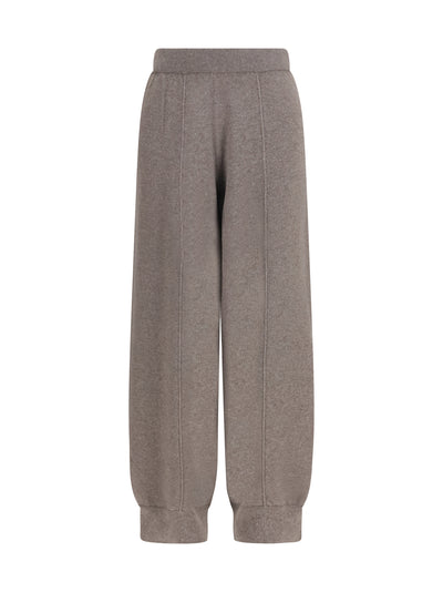 straight leg wool, silk and cashmere knit pants
