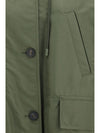 water-repellent canvas midi parka