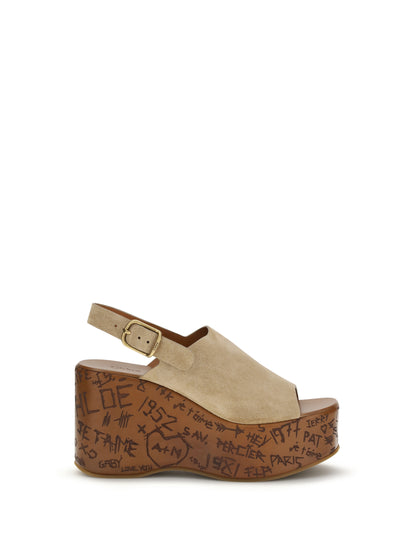 CHLOÉ 36 maxime wedge sandals 