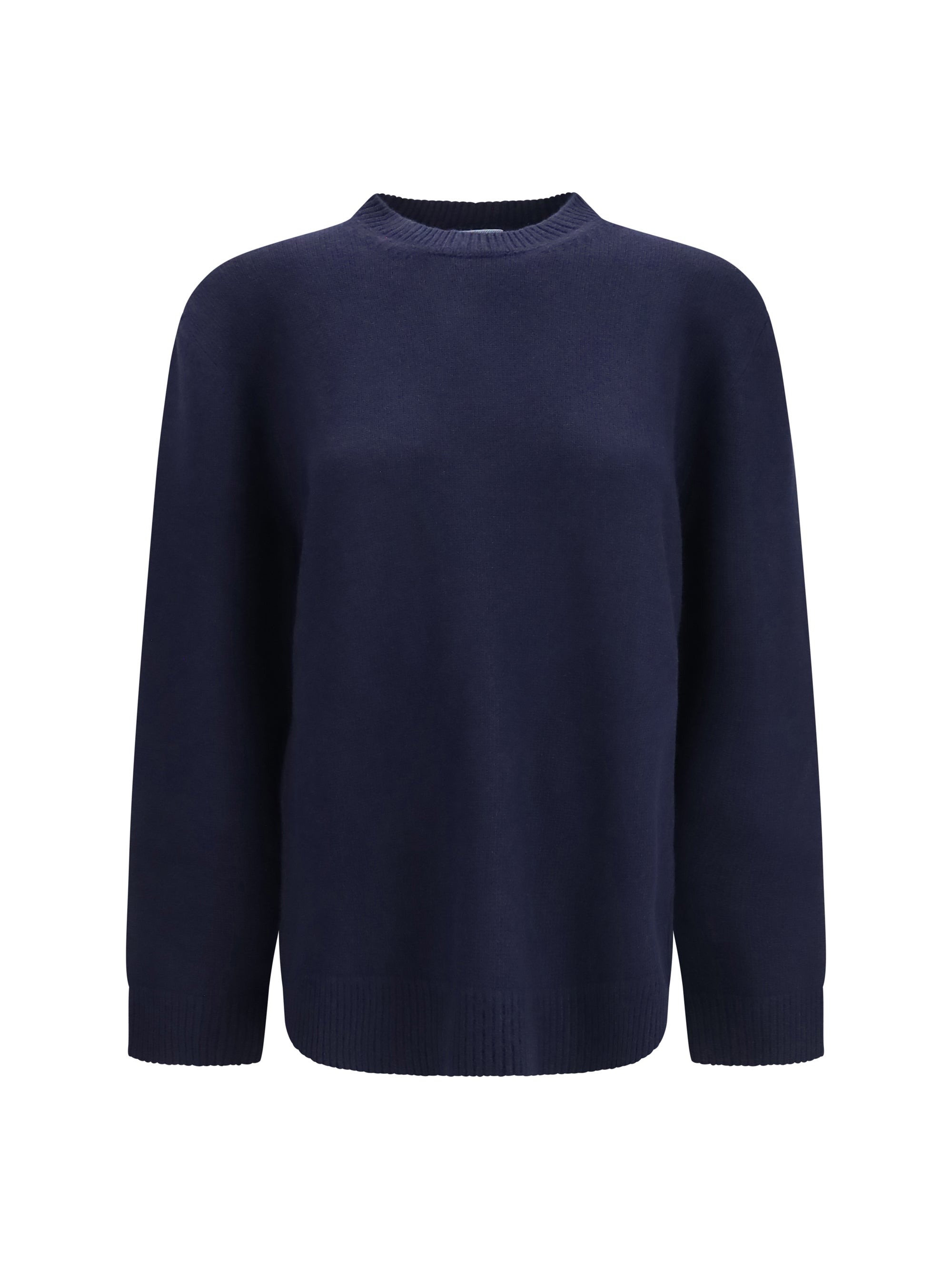 crewneck sweater with suede elbow patches
