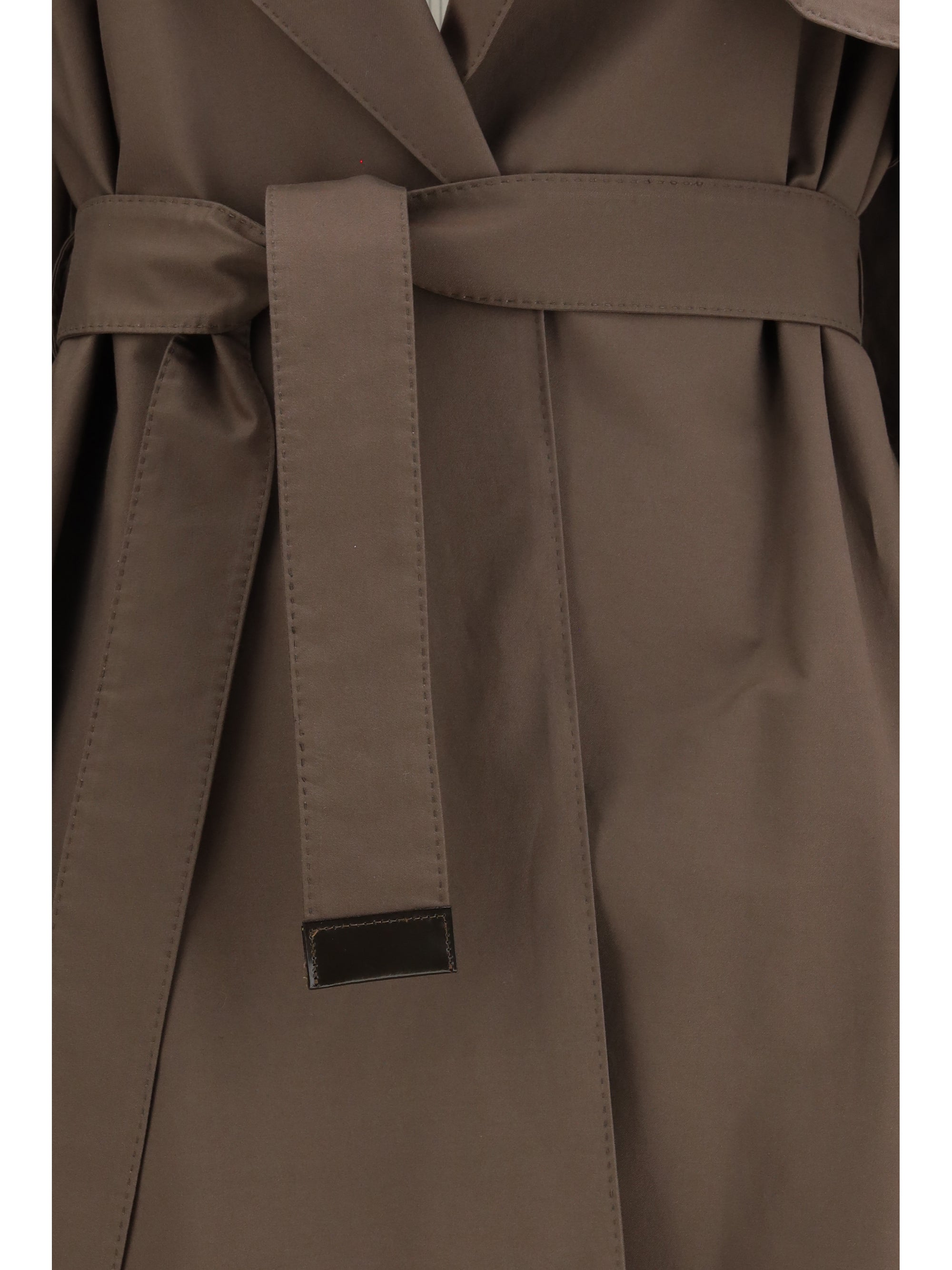 cotton-blend twill trench