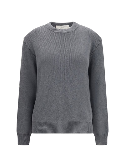 cotton crewneck sweater with back logo
