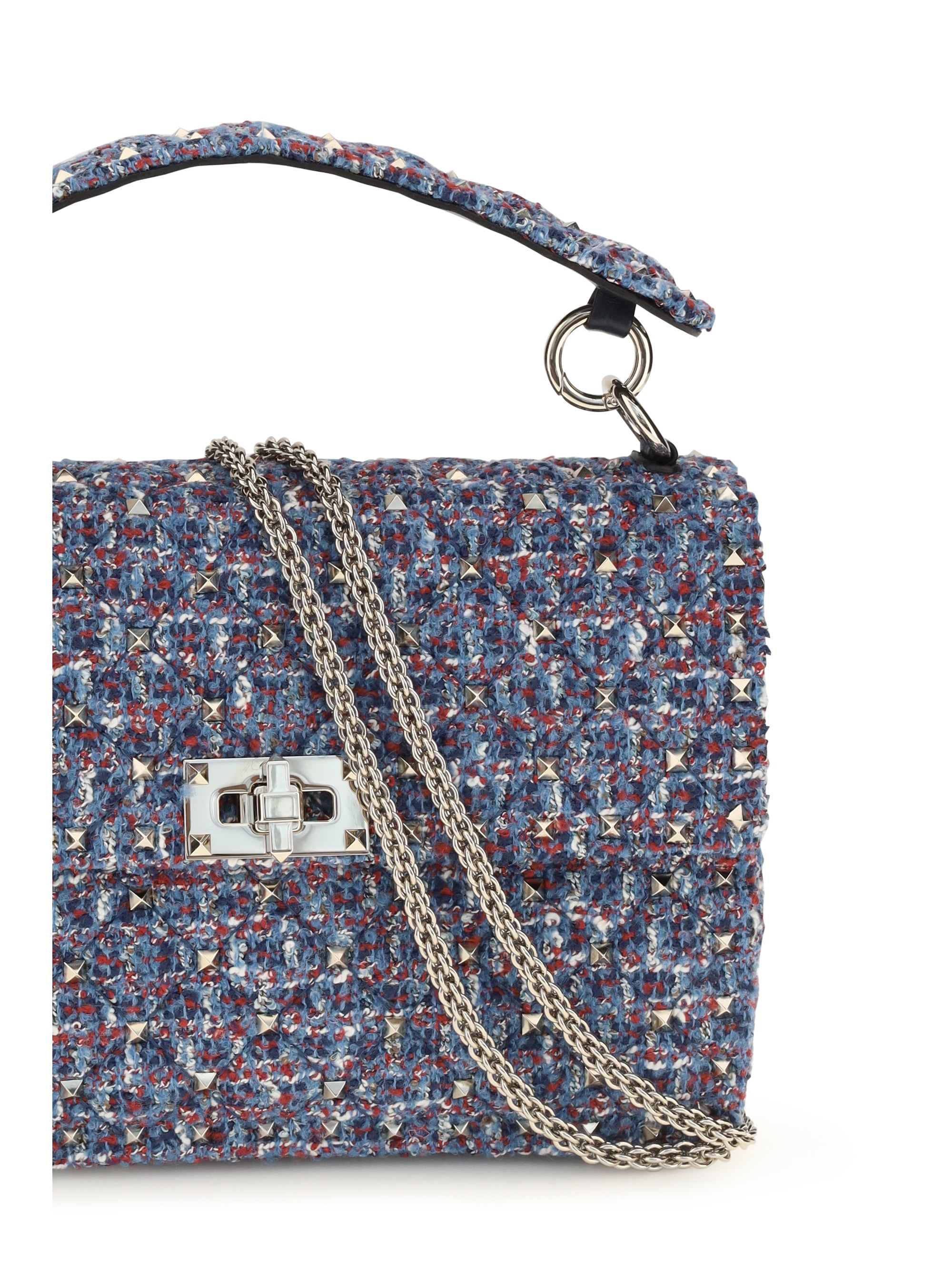 rockstud spike tweed handbag