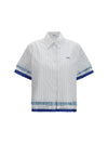 short-sleeved striped shirt