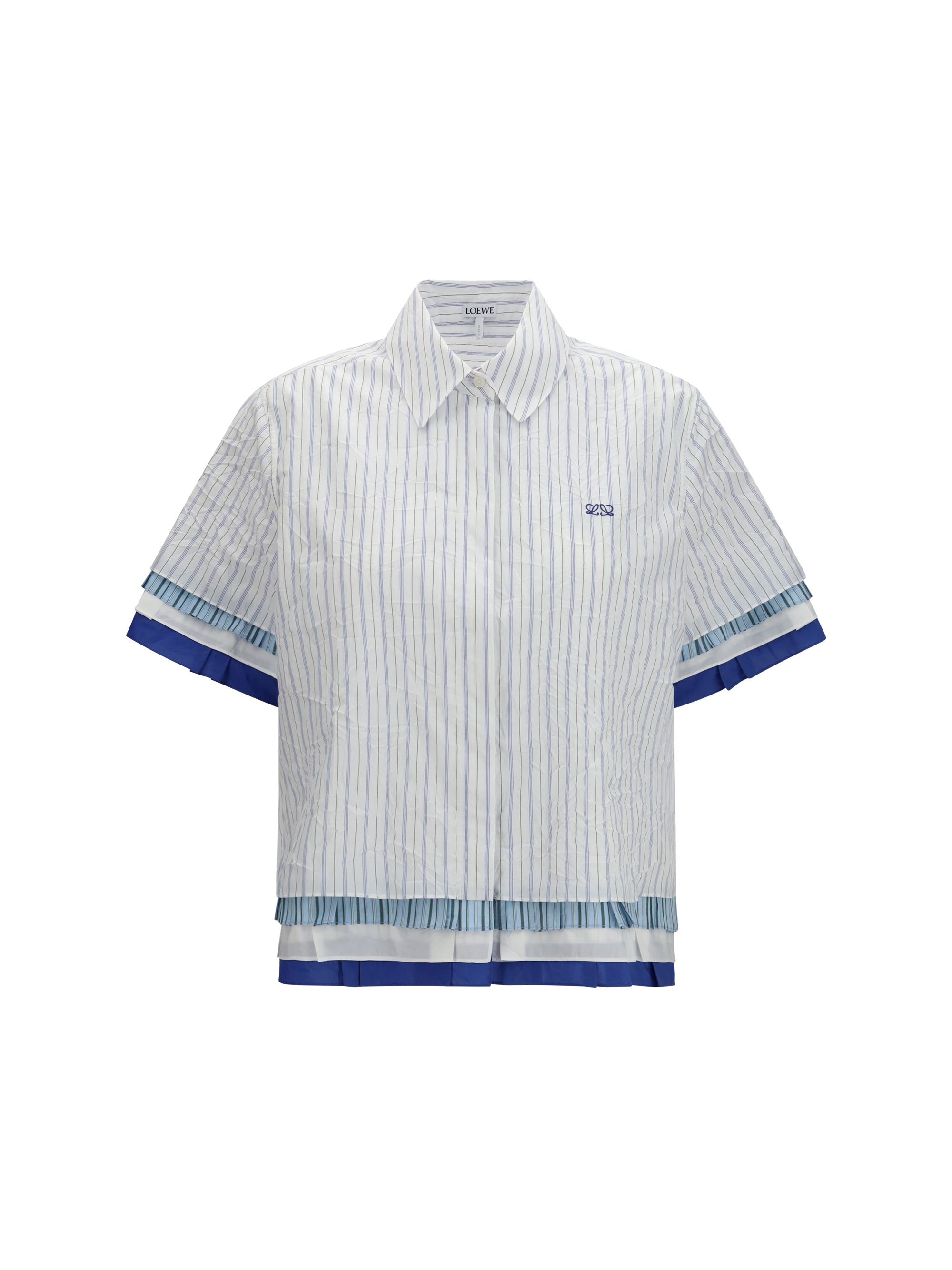 short-sleeved striped shirt