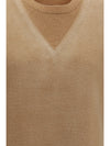 double-layer wool knit vest