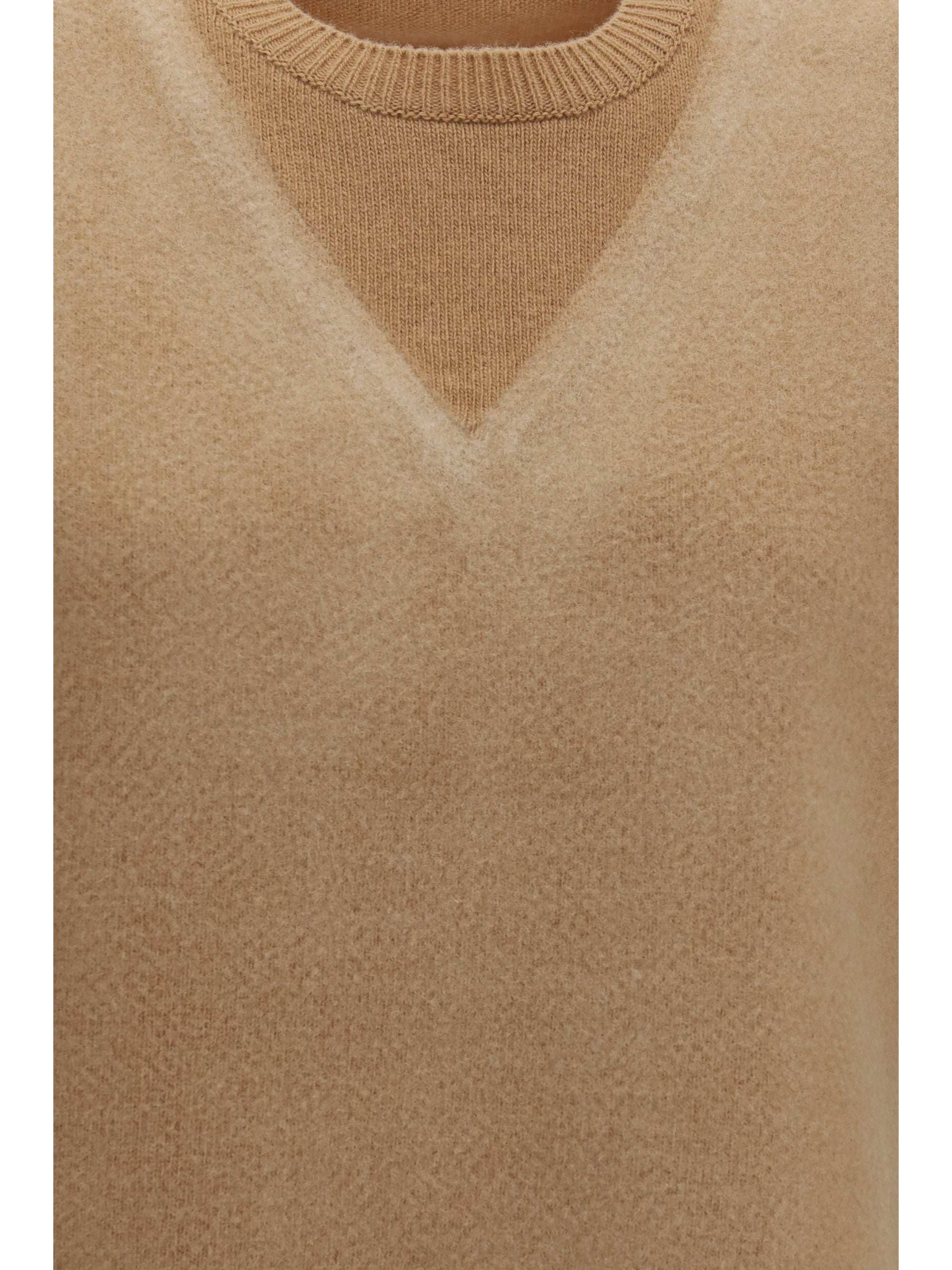double-layer wool knit vest