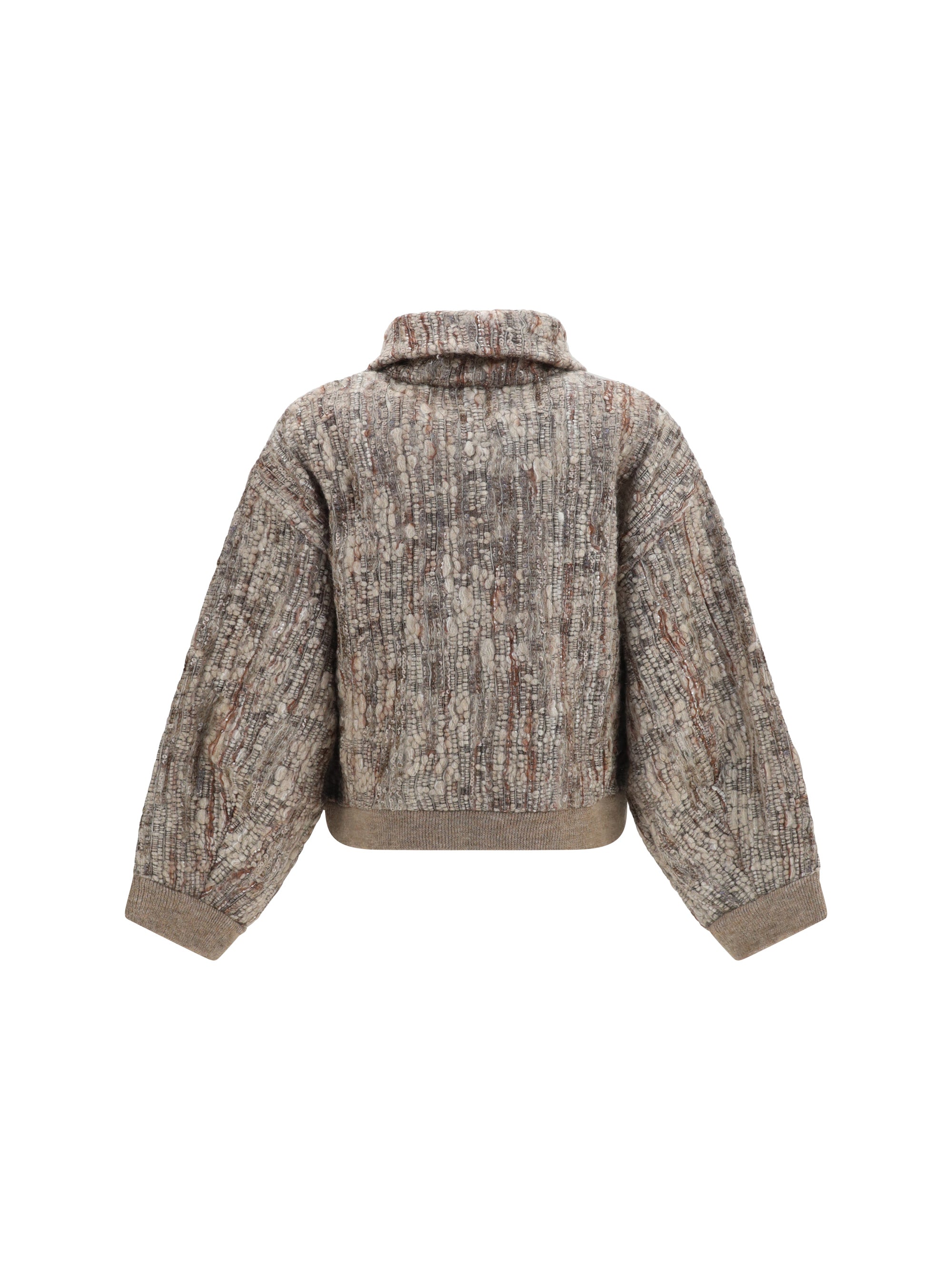 perforated zip cardigan