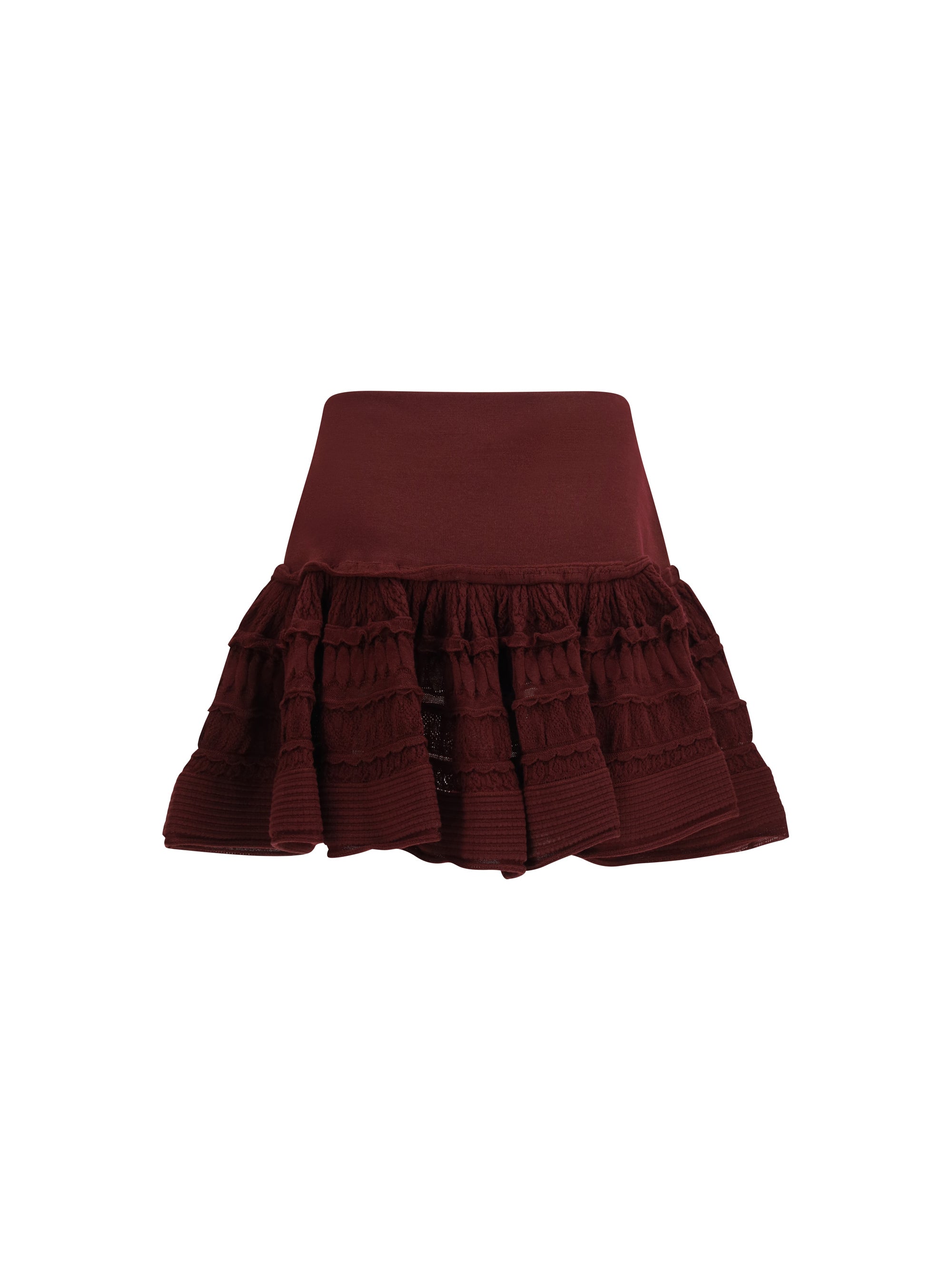 wool crinoline ruffle mini skirt