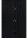 cropped single-breasted blazer with fabric buttons