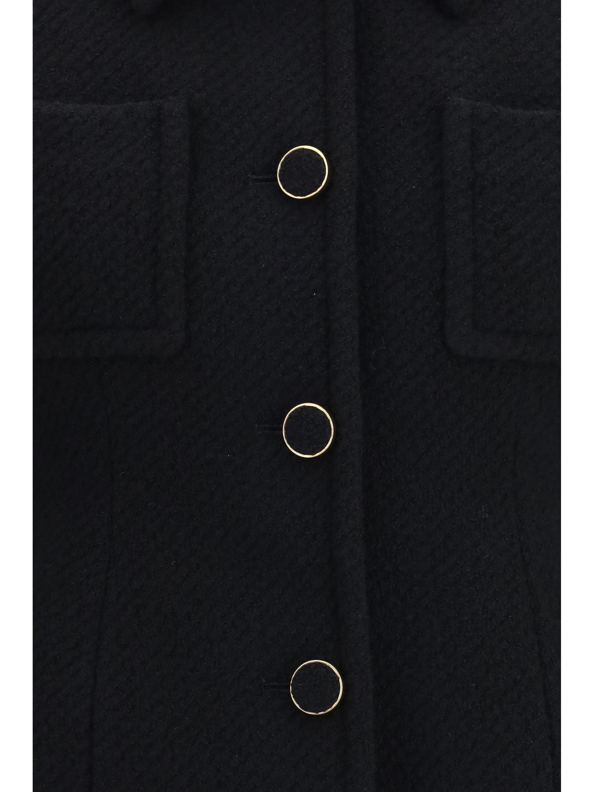 cropped single-breasted blazer with fabric buttons