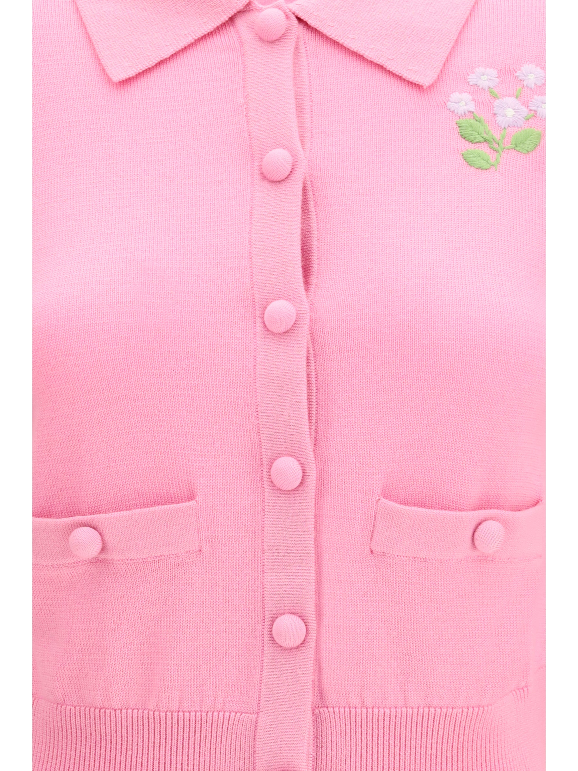 floral embroidered knit cardigan
