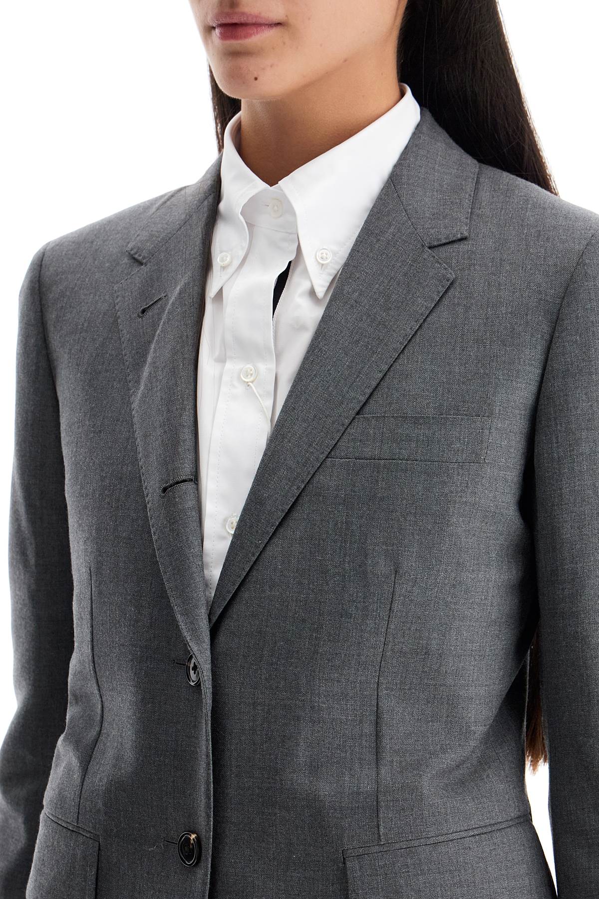 wool twill jacket in slim fit style