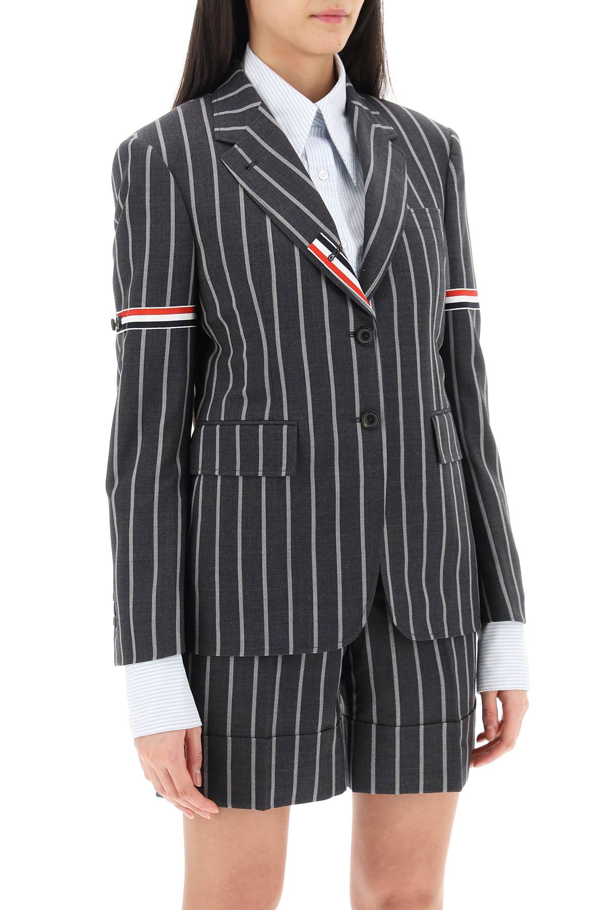 striped single-breasted jacket