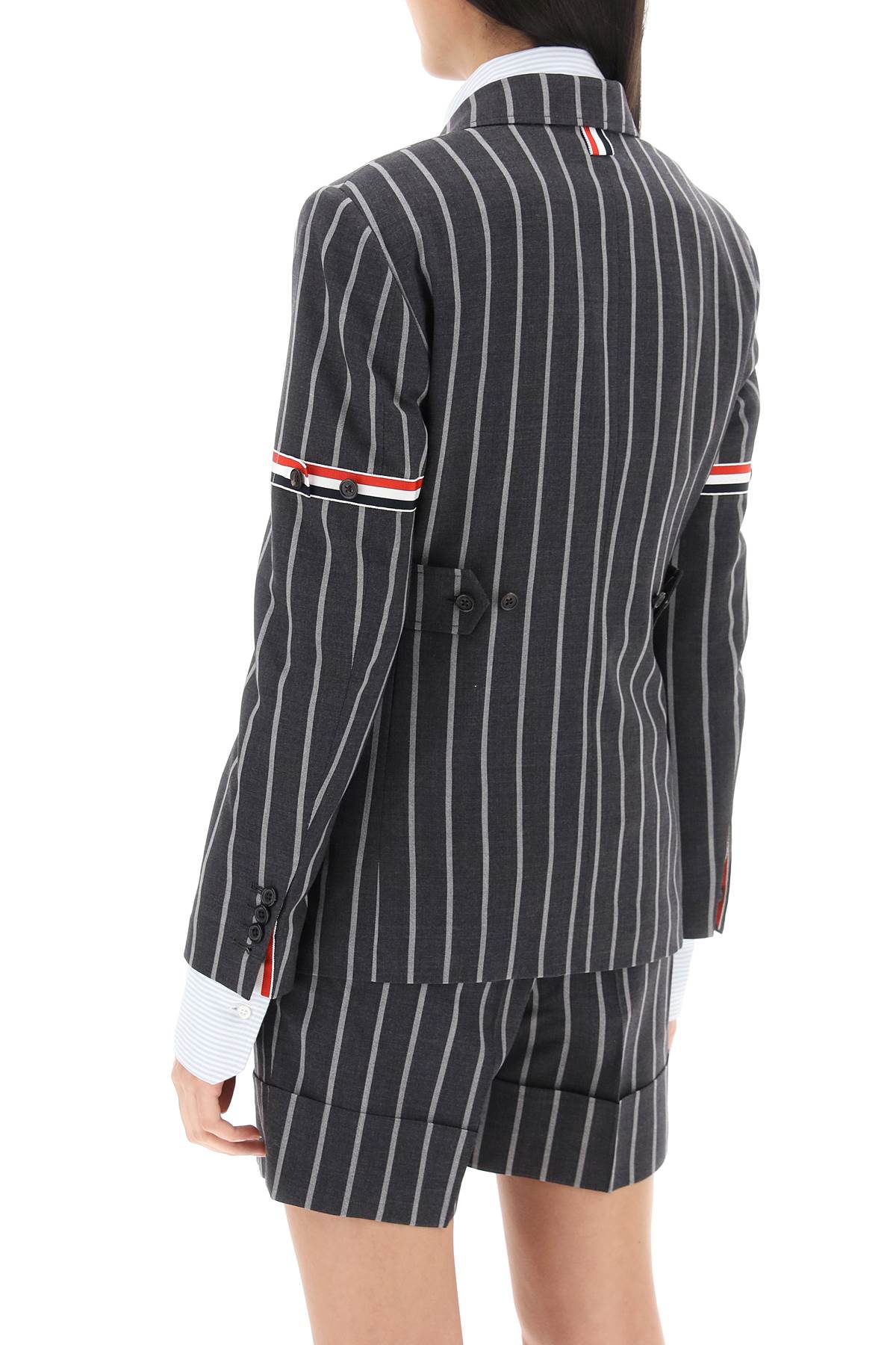 striped single-breasted jacket