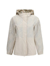 reversible check hooded jacket