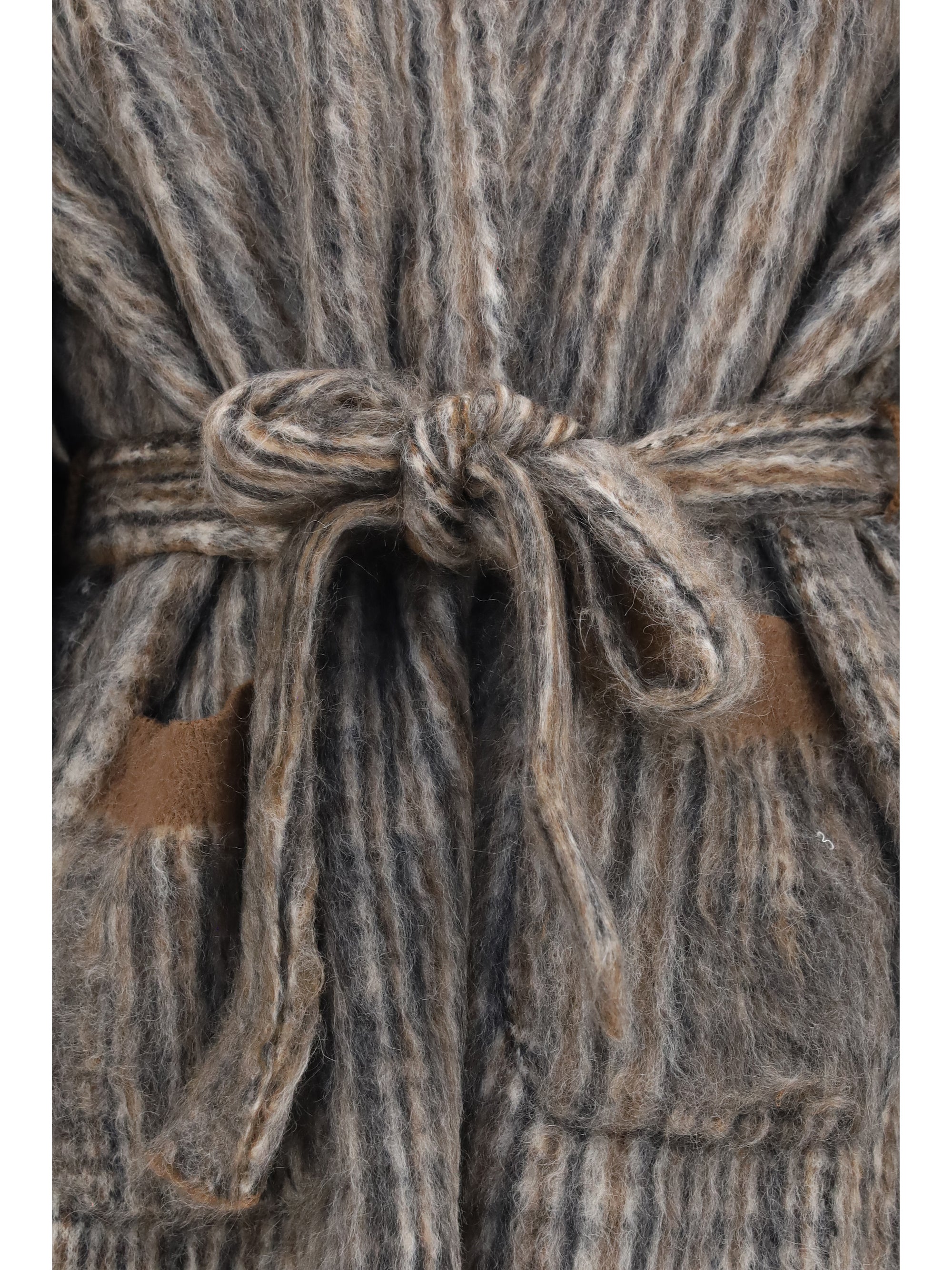 prince of wales double-knit mohair and wool coat with scarf