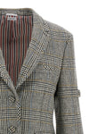 prince of wales patterned wool single-breasted blazer