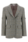 prince of wales patterned wool single-breasted blazer