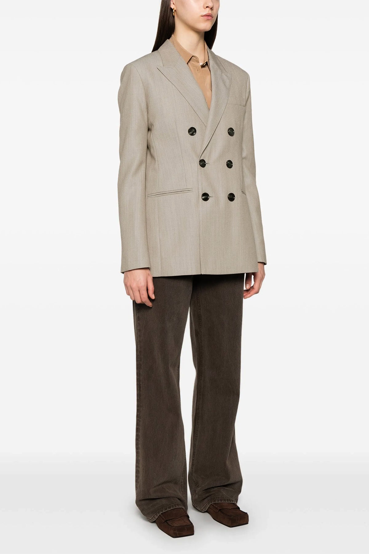 double-breasted wool blazer