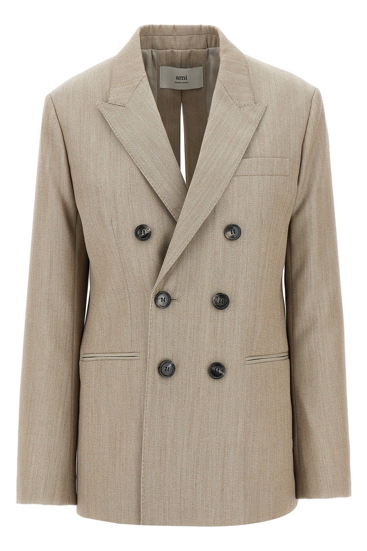double-breasted wool blazer