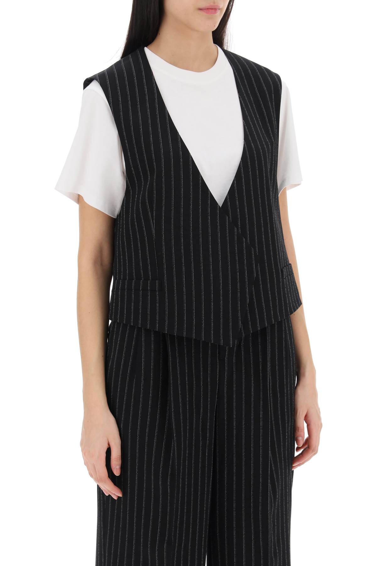 virgin wool pinstripe waistcoat