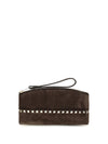 rockstud suede pouch