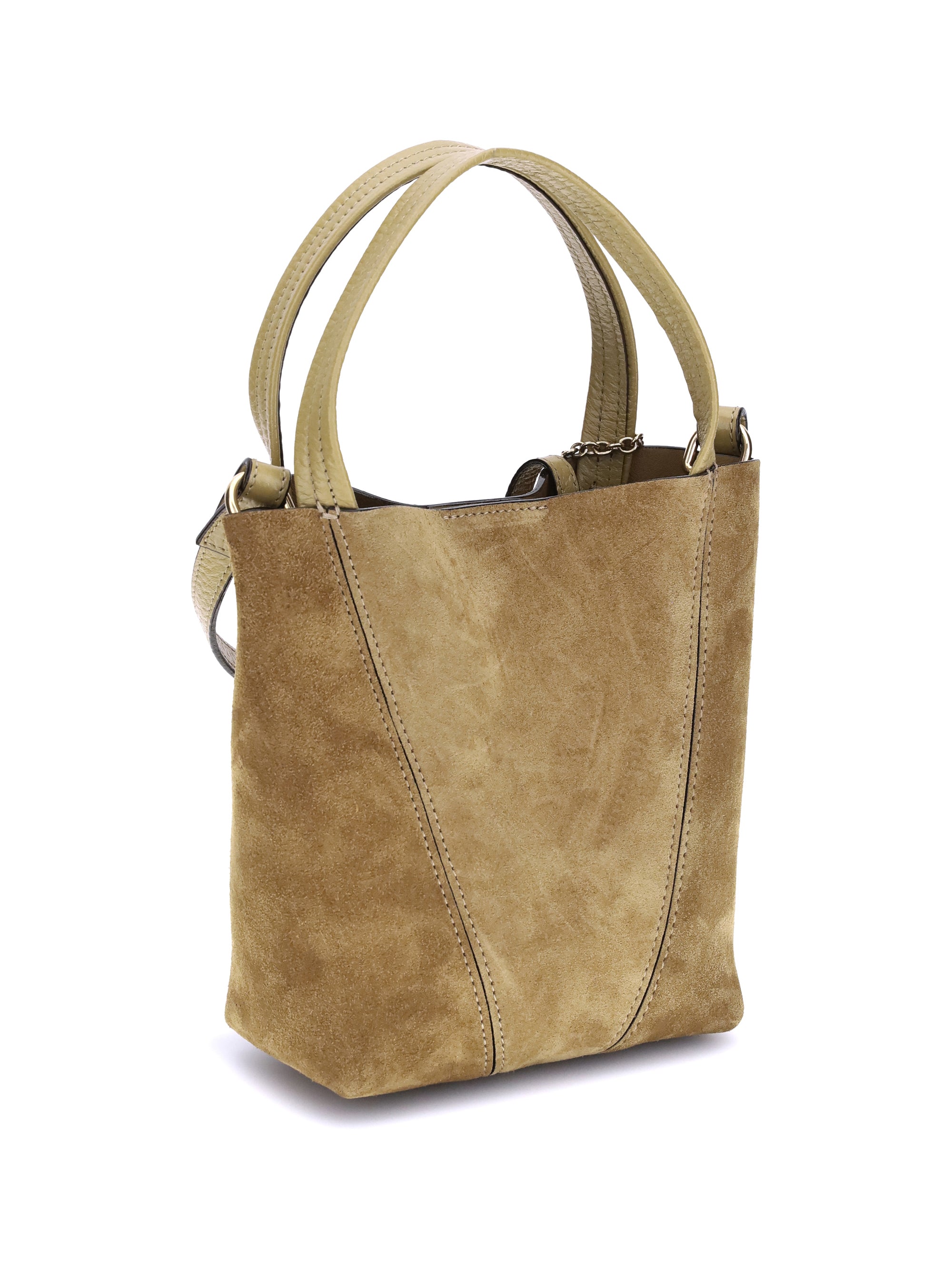 suede spin handbag