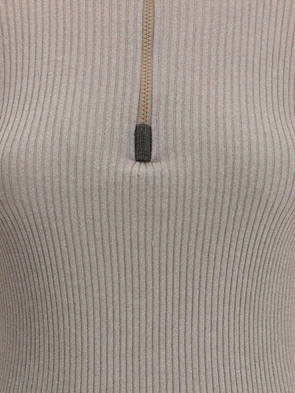 BRUNELLO CUCINELLI S zipped high neck top 