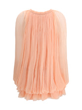 CHLOÉ 38 mini dress with cape in silk muslin