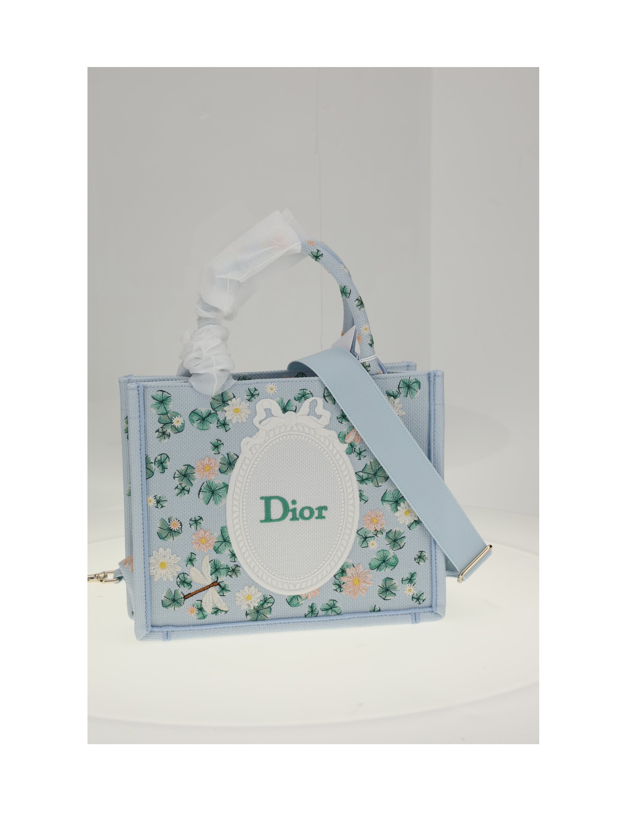 dior book tote small waterlily emb
