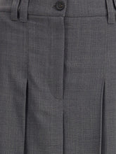 BRUNELLO CUCINELLI 36 pleated long skirt in virgin wool techno gauze
